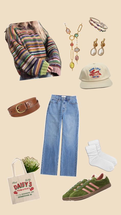 Eclectic, colorful, thrift, trend, 2024 Winter Outfits Funky, Eccentric Winter Outfits, Funky Girl Aesthetic, Quirky Outfits For Women, Funky Sweaters Outfit, Eclectic Outfits For Women, Funky Outfits Aesthetic, Funky Fashion Outfits, Quirky Outfits