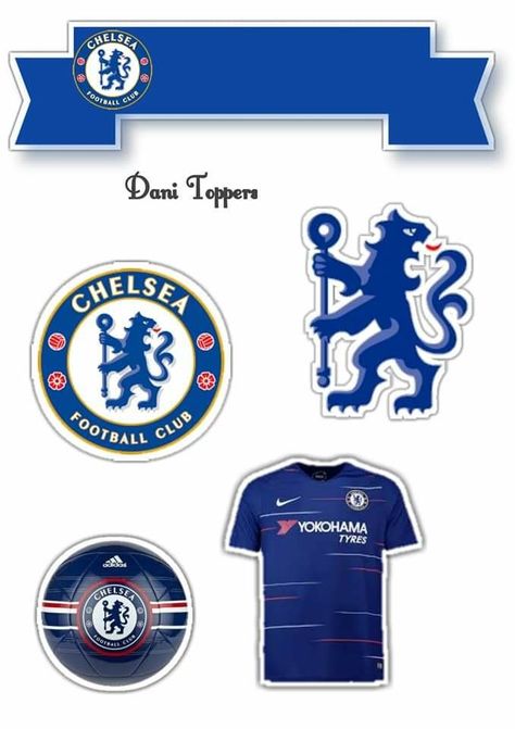 Chelsea Soccer Logo, Chelsea Logo Printable, Chelsea Football Cake Topper Printable, Chelsea Cake Topper Printable, Chelsea Stickers Printable, Chelsea Cakes For Men, Topper Bola, Chelsea Football Cake, Football Topper