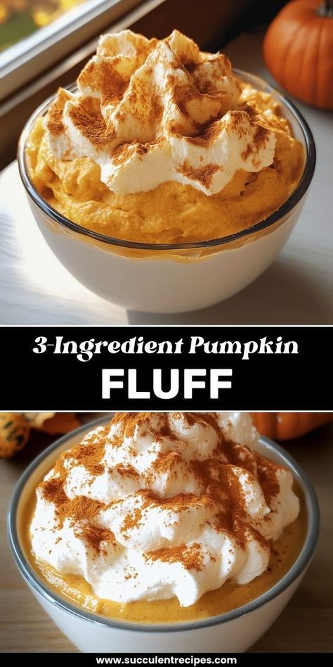 Whip up this Quick and Easy 3-Ingredient Pumpkin Fluff for a delightful fall treat! With creamy pumpkin, fluffy whipped topping, and a hint of spice, it’s perfect for parties or a cozy dessert. Pumpkin Mousse Recipe Easy, Mousse Recipes Easy, Pumpkin Trifle, Whipped Pumpkin, Pumpkin Fluff, Cool Whip Desserts, Easy Pumpkin Dessert, Pumpkin Mousse, Pumpkin Cheesecake Recipes