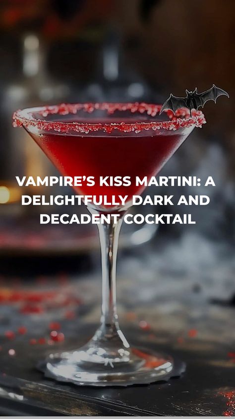 Thinking of hosting a spooktacular Halloween bash? Look no further than the Vampire's Kiss Martini! This chilling concoction features a mix of vodka, Chambord, cranberry juice, lemon, and grenadine. Its striking resemblance to blood will leave your guests in awe while the delightful berry flavor will keep them coming back for more. Get ready to impress with this fang-tastic cocktail that perfectly captures the eerie spirit of Halloween! Pomegranate Halloween Cocktail, Vampire Inspired Cocktails, Vampire Themed Cocktails, Vampires Kiss Cocktail, Vodka Halloween Cocktails, Halloween Vodka Drinks, Halloween Vodka Cocktails, Vampire Martini, Vampire Cocktails