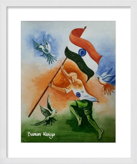 Rangoli Designs For Competition Independence Day, Independence Day Water Colour Drawing, 15th August Independence Day Poster Drawing, Indepands Day Drawing, Patriotic Theme Drawing India, 15 Th August Drawing, Indian Constitution Drawing, Ncc Drawing, Independence Day Watercolor Painting