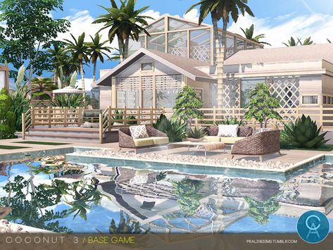 Coconut 3 - The Sims 4 Catalog Sims 4 Modern House, Lotes The Sims 4, The Sims 4 Lots, Sims 4 House Plans, Sims 4 House Building, Layout Bloxburg, Sims 4 House Design, Casas The Sims 4, Sims Building