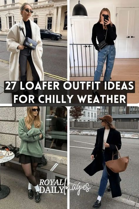 27 Loafer Outfit Ideas for Chilly Weather You'll Adore Chunky Loafers Outfit Style, Loafer Outfit Ideas, Loafers Outfit Winter, Chunky Loafers Outfit, How To Style Loafers, Loafers For Women Outfit, Loafers Outfits, Loafer Outfits, Cold Day Outfits