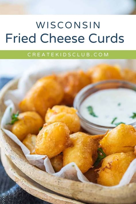 Wisconsin Fried Cheese Curds are a classic Midwestern staple. Made with fresh cheese curds, they are coated in a light batter and quickly fried until golden brown and crispy on the outside, but still warm and gooey on the inside. Our recipe for fried cheese curds is easy to follow and can be replicated in the comfort of your own kitchen. Cheese Curd Batter, Batter For Cheese Curds, Wisconsin Cheese Curds Recipe, State Fair Cheese Curds Recipe, Easy Cheese Curds Recipe, Fried Cheese Curds Recipe, Homemade Cheese Curds, Deep Fried Cheese Curds, Cheese Curds Recipe