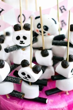 Panda Party on Pinterest | Panda Birthday Party, Panda Birthday and P… Panda Birthday Party, Panda Birthday, Panda Party, Kids Treat, Panda Bears, Black Food, Kids Party Food, Snacks Für Party, Birthday Treats