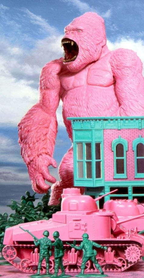 Pink Gorilla by Ron English Tout Rose, Arte Inspo, Tickled Pink, Oui Oui, Everything Pink, King Kong, Kitsch, Chinoiserie, Color Me