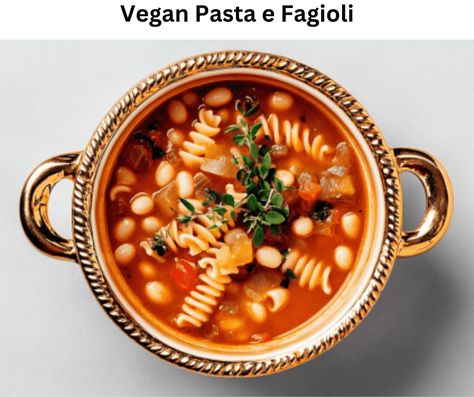 Vegan Pasta e Fagioli - vegan Dinner - Cooking Ideas | feedod.net Vegan Garlic Bread, Vegan Stuffed Mushrooms, Toscana Soup, Frozen Pasta, Vegetarian Tacos, Pasta E Fagioli, Italian Soup, Vegan Sausage, Italian Salad