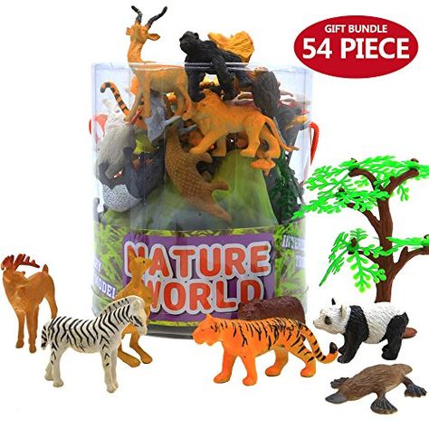 Animals Toys,54 Piece Mini Jungle Animals Figure Set With Gift Box,Zoo World Realistic Wild Animal Learning Resource Party Favors Toys For Boys Kids Toddlers Forest Small Farm Animals Toys Playset * This is an Amazon Affiliate link. See this great product. Toy Animals Figures, Small Farm Animals, Farm Animal Toys, Animal Learning, Best Christmas Toys, Animals Jungle, Toy Barn, Toy Animals, Toy Playset