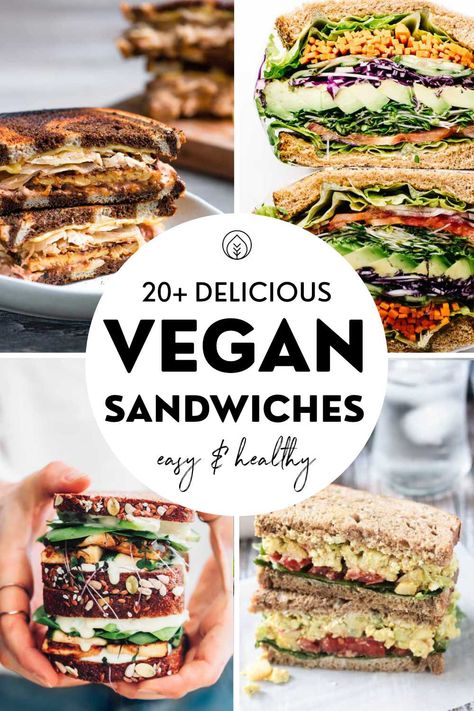 Looking for delicious vegan sandwich recipes & easy fillings? We have 20+ ideas for you from grilled cheese and BLT to BBQ meatball, pulled jackfruit and chicken or egg salad. Great for plant-based portable lunches, meal prep and kids! Plant Based Sandwiches, Hclf Vegan Recipes, Vegan Sandwich Filling, Pulled Jackfruit, Vegan Sandwich Recipes, Vegan Sandwiches, Easy Sandwich Recipes, Vegan Grilling, Parmesan Zucchini