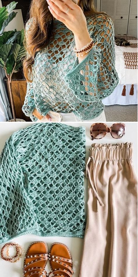 Modern Crochet Summer Tops, Super Fine Yarn Crochet Pattern Top, Lace Crochet Top Pattern Free, Crochet Ladies Tops Free Pattern, Summer Crochet Tops Free Patterns, Crocheted Summer Tops, Crochet Fashion Patterns Free, Crochet Top Square, Crochet Lace Top Pattern