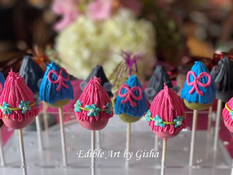 Trolls Cake Pops, Trolls Treats, Trolls Cookies, Trolls Birthday Party Cake, Sleepover Cake, Troll Cake, Trolls Birthday Cake, Frozen Birthday Party Cake, Poppy Birthday