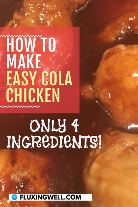 Easy cola chicken simmering in sauce Diet Cola Chicken, Chicken With Coke Recipe, Cola Chicken Recipe, Coca Cola Chicken Recipe, Coke Chicken Recipes, Pepsi Chicken, Chicken Pieces Recipes, Coca Cola Chicken Wings, Chicken Recipe For Dinner