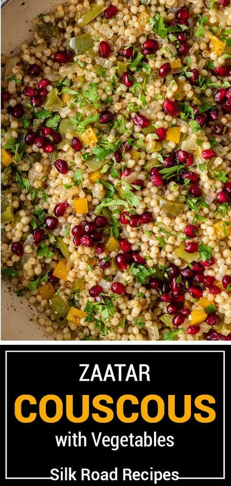 Middle Eastern Couscous Recipes, Couscous With Vegetables, What To Eat With Couscous, Moroccan Pearl Couscous Recipes, Pearl Couscous Meals, Spicy Couscous Recipes, Pearl Couscous Recipes Dinner, Turkish Couscous, Persian Dinner