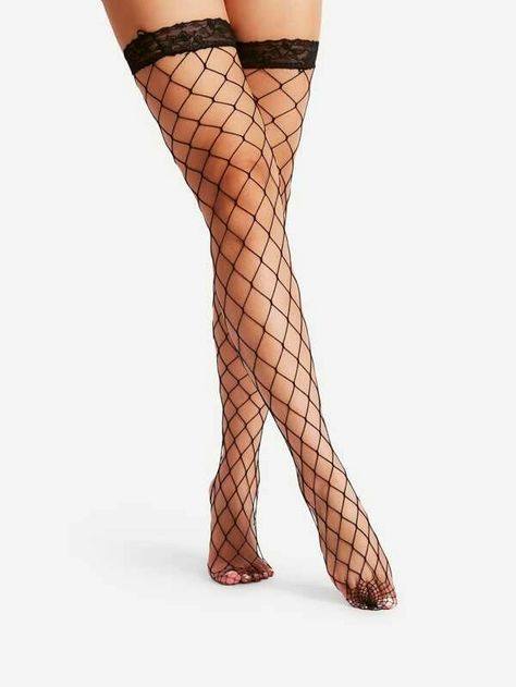 Over The Knee Fishnet Socks | SHEIN USA Fishnet Socks, Lingerie Outfit, Thigh High Socks, Thigh High, High Socks, Over The Knee, The Knee, Socks, Lingerie