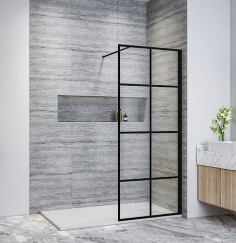 Wet Bathroom Ideas, Walk In Shower Doors, Bath Shower Doors, Wet Room Shower Screens, Bungalow Bathroom, Walk In Shower Enclosures, Wet Room Shower, Open Showers, Contemporary Shower