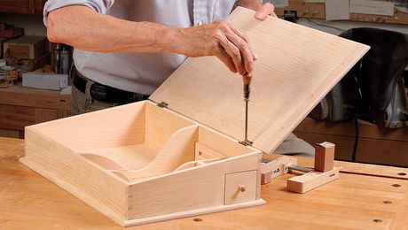 Lap Desk Diy How To Make, Diy Lap Desk With Storage, Lap Desk Diy, Diy Lap Desk, Mini Workbench, Lap Desk With Storage, Toolbox Ideas, Lap Table, Ikea Organization