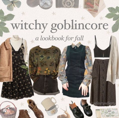 Witchy Goblincore, Goblincore Outfits, Goblincore Fashion, Mode Hippie, Under Your Spell, Academia Outfits, Goblin Core, Earthy Outfits, Cottagecore Outfits