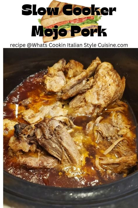 Slow Cooker Mojo Pork Pork Mojo, Mojo Pork, Crockpot Pork Tenderloin, Italian American Food, Broiler Pan, Italian Recipes Easy, Crispy Pork, Crockpot Pork, Italian Recipes Authentic