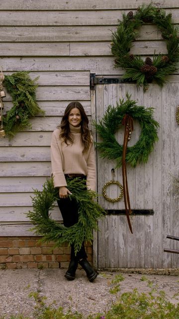 Cypress Wreath, Jingle Bell Wreath, Bell Wreath, Norfolk Pine, Traditional Wreath, Holiday Greenery, Beautiful Christmas Decorations, Ribbon Decorations, Pine Wreath