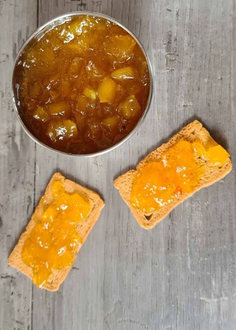 Mango Habanero Jam | Pepper Scale Mango Habanero Jam Recipe, Mango Habanero Jam, Habanero Jelly Recipe, Spicy Jam, Habanero Jam, Habanero Recipes, Pumpkin Jam, Mango Jelly, Morning Toast