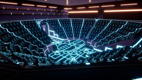 Sci Fi Arena, Cyberpunk Arena, Futuristic Arena, Tron Game, Modern Futurism, Game Arena, Architect Logo, Helix Nebula, Battle Arena