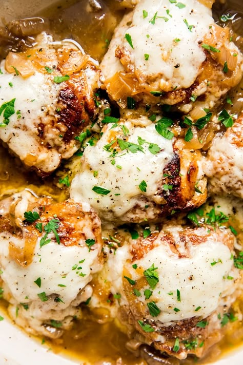 Halloween Dinner Ideas For Adults, French Onion Chicken Bake, Onion Chicken Bake, The Modern Proper, Modern Proper, French Onion Chicken, Easy Chicken Thigh Recipes, Chicken Bake, Onion Chicken