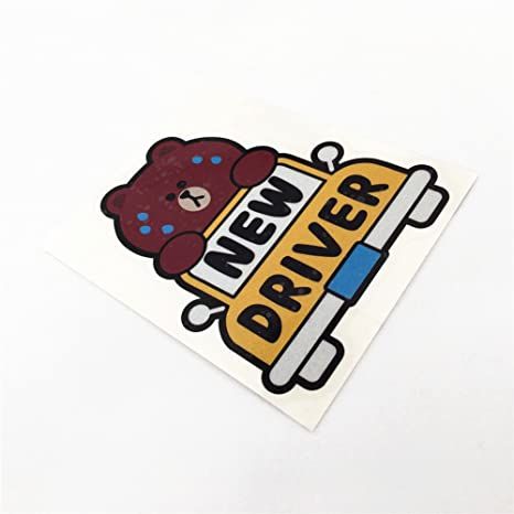 New Driver Sticker, New Driver, Sticker Decals, Motorcycle Stickers, Cartoon Bear, New Drivers, In Car, Motorcycle Helmet, Bear Cartoon