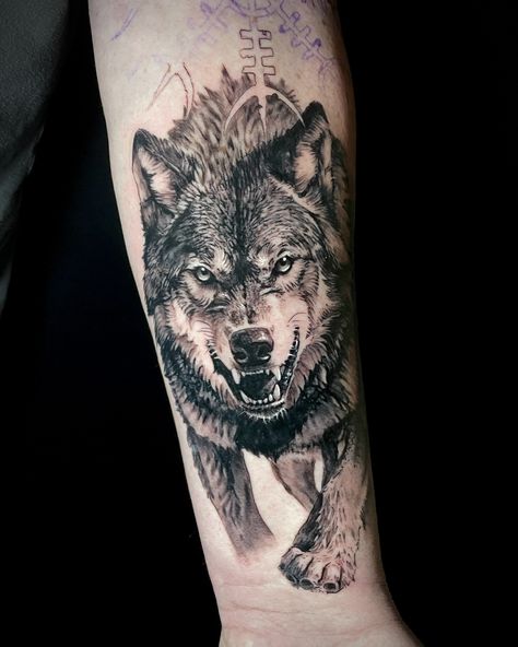 Great start to this new Viking themed full sleeve. Wolves were important symbols of strength, loyalty, and ferocity in Viking culture. They admired the wolf’s hunting skills and saw it as a powerful and fearsome predator. They also believed that wolves had a close connection to the spirit world and were capable of crossing between worlds. #wolf #wolftattoo #viking #vikingtattoo #tattoo #realismtattoo #bngtattoo #blackandgreytattoo #wolves #wolvesofinstagram Viking Culture, Spirit World, Symbols Of Strength, Wolf Tattoo, Viking Tattoos, Realism Tattoo, The Wolf, Black And Grey Tattoos, Wolves