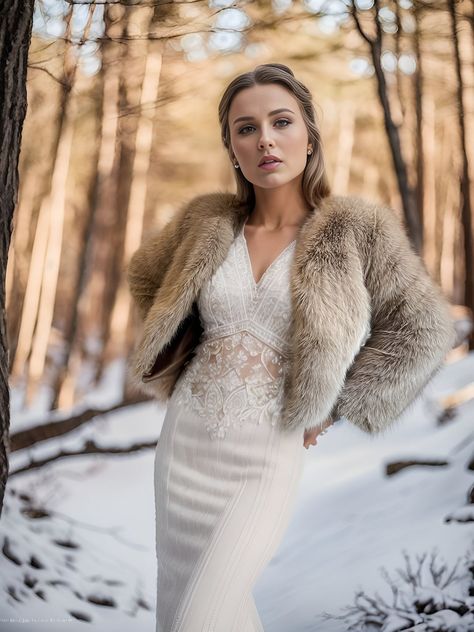 White faux fur jacket