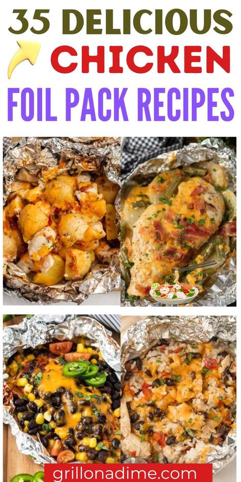 Foil Packet Recipes, Chicken Foil Packs, Grilled Foil Packets, Tin Foil Dinners, Chicken Foil Packets, Foil Pack Dinners, Foil Packet Dinners, Yummy Casserole Recipes, Dinners Easy