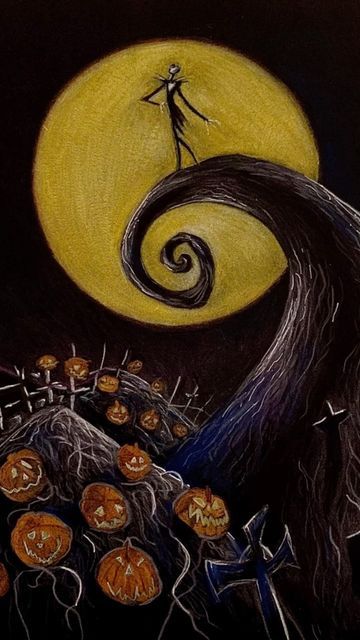 Creative Drawing Ideas, Cute Halloween Drawings, Nightmare Before Christmas Drawings, Christmas Sketch, Fall Drawings, Tim Burton Art, Halloween Artwork, Halloween Painting, Halloween Drawings