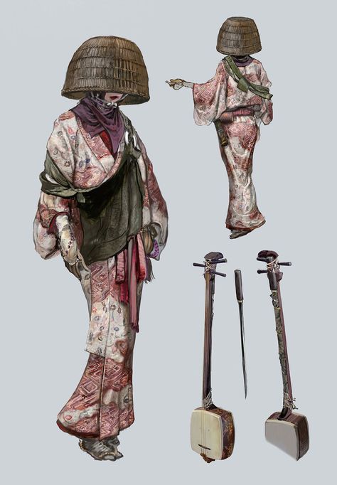 Sekiro Character Design, Concept Art For Games, Sekiro Artwork, Fromsoftware Concept Art, Yokai Concept Art, Sekiro Concept Art, Japan Concept Art, Shadow Character Design, Water Concept Art