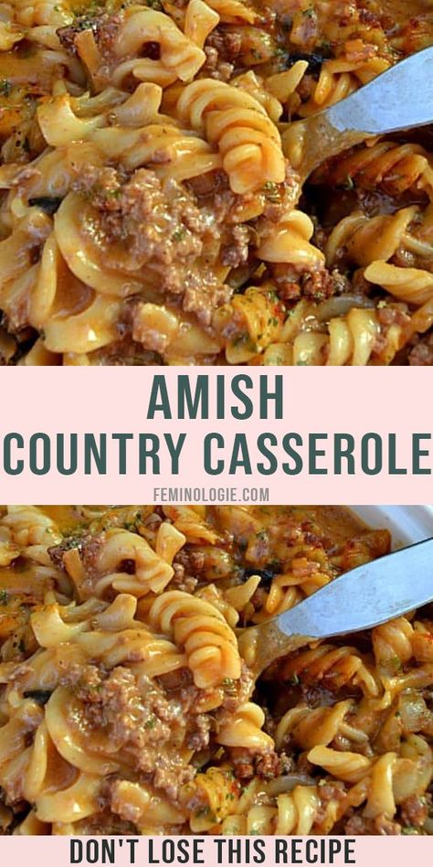 How to make Amish Country Casserole Recipe - Amish Country Casserole Recipe, Amish Country Casserole, Country Casserole, Resep Pasta, Ground Beef Casserole Recipes, Beef Casserole Recipes, Ground Beef Casserole, Amish Recipes, Amish Country