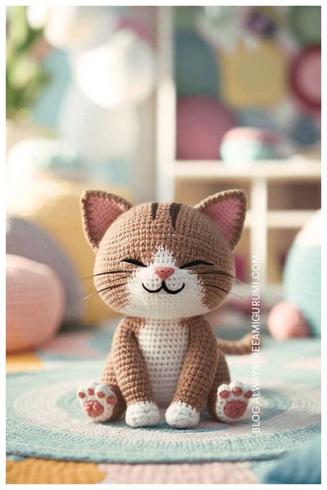 Tim the Crochet Cat Amigurumi Free Pattern Cool Cat Patterns, Crocheted Cat Pattern Free, Free Crochet Kitten Patterns, Crochet Cat Arigumi, Crocheted Cats Stuffed Animal, Free Cat Amigurumi Crochet Pattern, Crochet Pattern For Cats, Animaguri Crochet Easy, Always Free Amigurumi Patterns