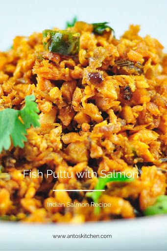 Fish puttu is an easy and flavorful Indian salmon recipe. It is an excellent side dish that goes well with the rice varieties. #antoskitchen #fish #puttu Healthy Salmon Recipes, Rice Varieties, Healthy Salmon, Pan Seared Salmon, Onion Recipes, Indian Cooking, Yummy Sides, Curry Recipes, Seafood Dishes