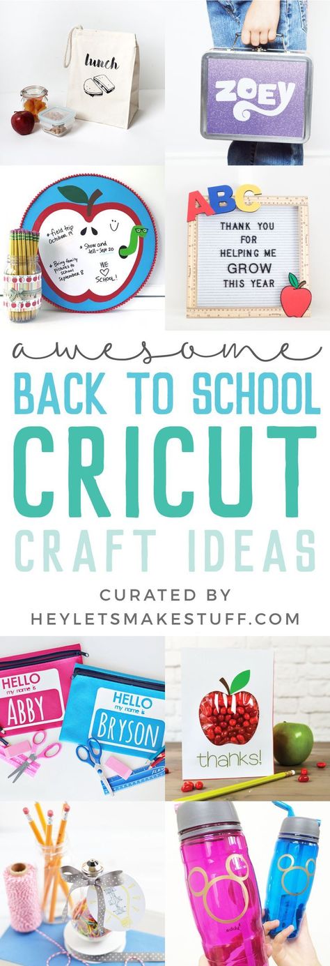 Get your kid ready for school with these awesome back to school crafts with the Cricut! many of these fun school crafts are also great for teachers and classrooms! Cricut Craft Ideas, Fun School, Back To School Hacks, Back To School Crafts, Ready For School, Diy Gifts For Kids, Virtual Learning, Work Diy, Cricut Craft