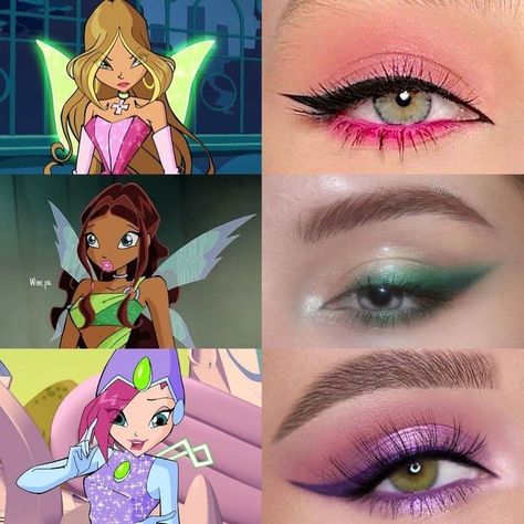 Winx Makeup, Winx Club Inspired Outfits, Club Inspired Outfits, Raf And Sulfus, Halloween Costume Ideas Diy, Make Up Korean, Wind Club, Costume Ideas Diy, Club Makeup