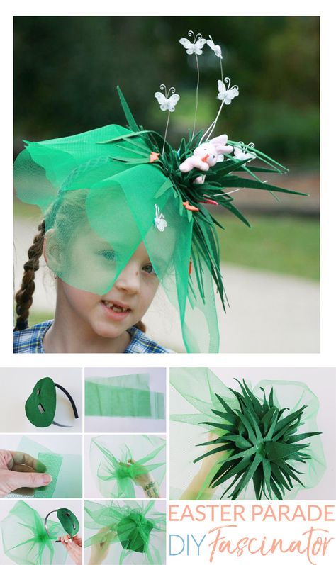 Diy Easter Hat, Net Headband, Easter Hat Parade Ideas, Bonnet Tutorial, Easter Hat Parade, Desert Food, Bunny Theme, Sewing Paper, Parade Ideas