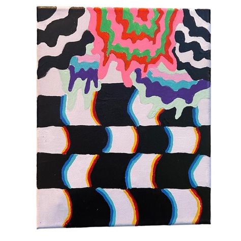 Hand-Crafted Trippy Checkerboard Painting Checkerboard Painting, Trippy Checkerboard, Checkerboard Art, Painting Inspo, Have A Blessed Day, Tag Art, Painting Style, Home Art, Art Inspo