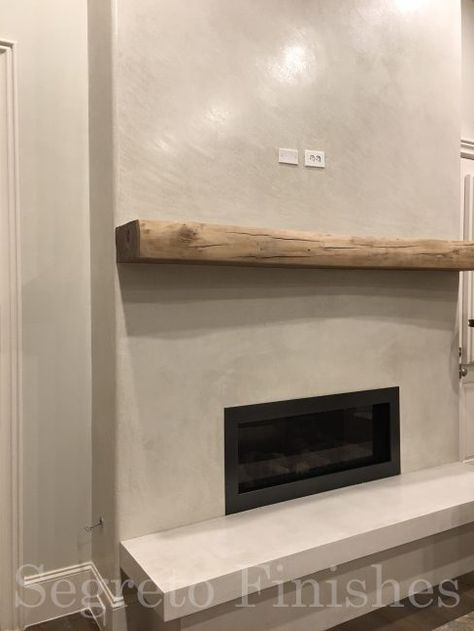 Stucco Fireplace, Fireplace Facade, Brick Fireplace Makeover, Fireplace Built Ins, Concrete Fireplace, White Fireplace, Fireplace Hearth, Fireplace Remodel, Diy Fireplace