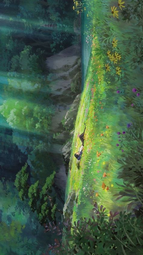 Ghilbi Nature Wallpaper, Ghibli Forest Wallpaper, Secret Life Of Arrietty Aesthetic, The Secret World Of Arrietty Wallpaper, Studio Ghibli Core, Arrietty Wallpaper, Ghibli Green, Secret Garden Wallpaper, Ghibli Core