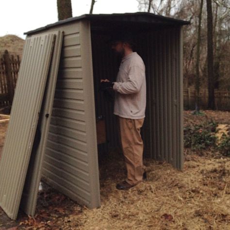 Click this image to show the full-size version. Rubbermaid Storage Shed, Shed Chicken Coop, Rubbermaid Shed, Converted Shed, Rubbermaid Storage, Plastic Storage Sheds, Resin Sheds, Garden Critters, Chicken Shed