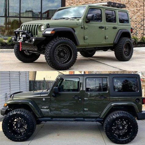 Jeep Wrangler Forest Green Jeep Wrangler, Dark Green Jeep Wrangler, Jeep Wrangler Color Ideas, Wrapped Jeep Wrangler, Jeep Wrangler Customized, Matte Jeep Wrangler, Dark Green Jeep, Jeep Wrangler Modified, Blacked Out Jeep Wrangler