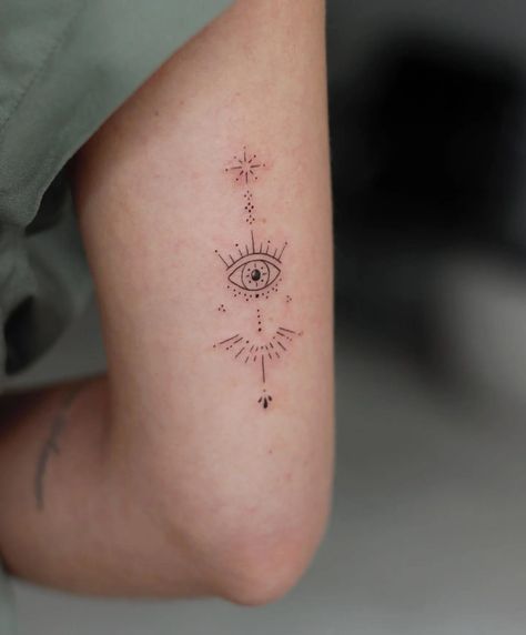 Eye Tattoo On Arm, Eye Tattoo Meaning, Third Eye Tattoos, Protection Tattoo, Evil Eye Tattoo, Evil Tattoo, Design Tattoos, Tattoo Templates, Ornamental Tattoo