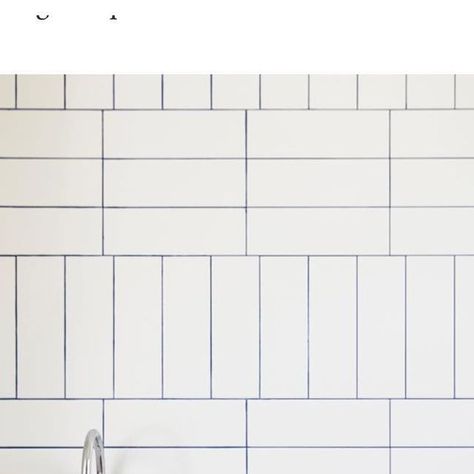 megan garrett on Instagram: "I can’t remember where I found this, but I see BLUE grout in my future. 💙 #interiordesign #saltlakecity #tiledesign #coloredgrout #method.interiors #homerenovation #bathroomdesign" White Subway Tile Blue Grout, White Tiles Blue Grout, Blue Grout Bathroom, Colored Grout Bathroom, Coloured Grout Bathroom, Blue Grout, Tile Grout Color, Light Blue Tile, Studio Bathroom