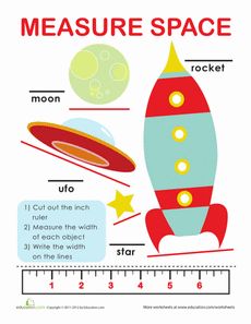 Length and Width: Measure Space Worksheet School Behavior Chart, Kindergarten Measurement, Space Lesson Plans, Measurement Kindergarten, Space Lessons, Math Night, Space Classroom, System Unit, Space Unit