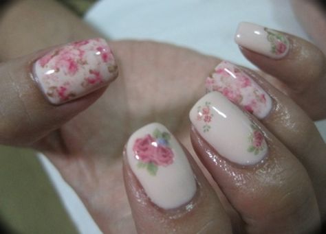 fine china English Rose Makeup, China Nail Art, Shabby Chic Nails, Nail Decals Designs, Nails 2016, China Nails, Chic Nail Art, Band Nails, Rose Makeup