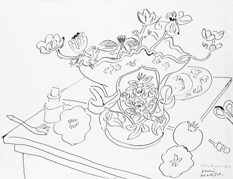 CULTUREVORE - Specialising in design, arts and culture: Plant ... Matisse Drawing, Still Life Drawing, Plant Drawing, Art Et Illustration, Ink Pen Drawings, Henri Matisse, Floral Illustrations, Ink Drawing, Flower Drawing