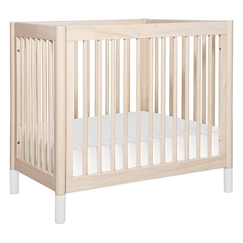 Amazon.com : Babyletto Gelato 4-in-1 Convertible Mini Crib in Washed Natural / White, Greenguard Gold Certified : Baby Gelato Mini Crib, Nursery Nook, Small Space Nursery, Parents Bedroom, Designer Bedding, Small Nurseries, Stylish Nursery, Space Nursery, Adjustable Mattress