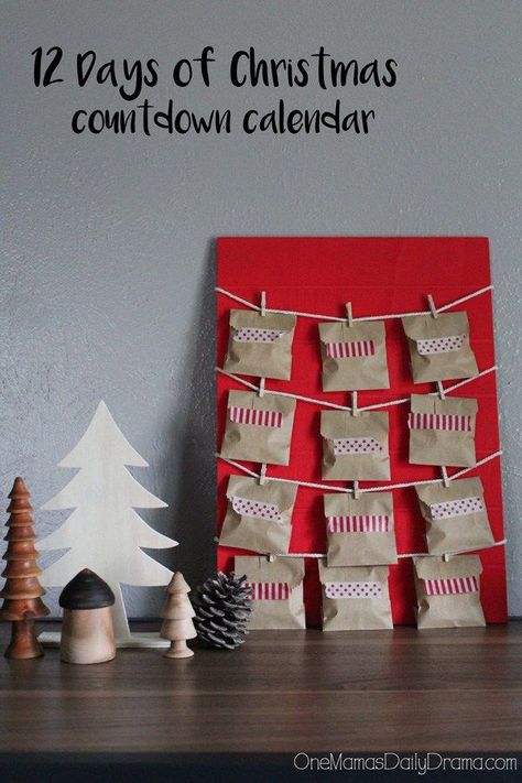 12 Days of Christmas countdown calendar | DiY Advent calendar with a fun note card inside each envelope. Add a sweet candy or write out a family challenge. Countdown Calendar Diy, Daily Drama, Yule Crafts, Christmas Countdown Diy, Xmas Countdown, 12 Days Of Xmas, Winter Diy Crafts, Family Challenge, Christmas Countdown Calendar